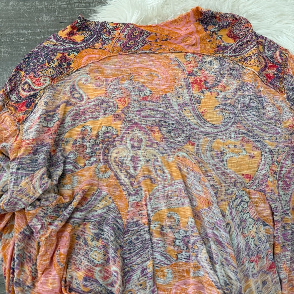 Free People Making Circles Longline T-shirt in Multi Paisley - Picture 10 of 11